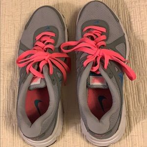 Nike 8 sneakers gray, teal hot pink